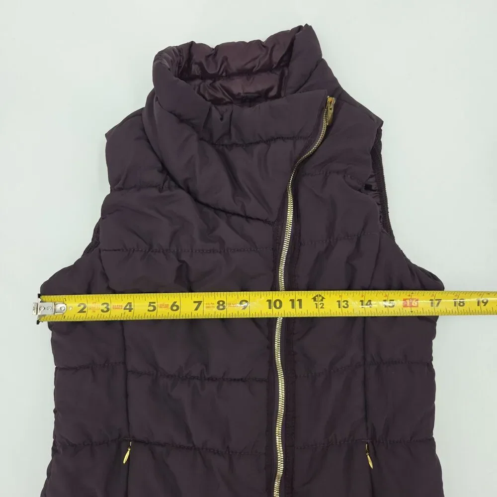 Workshop Puffy Vest Womens Medium Purple Quilted Asymmetric Fall Winter Gorpcore